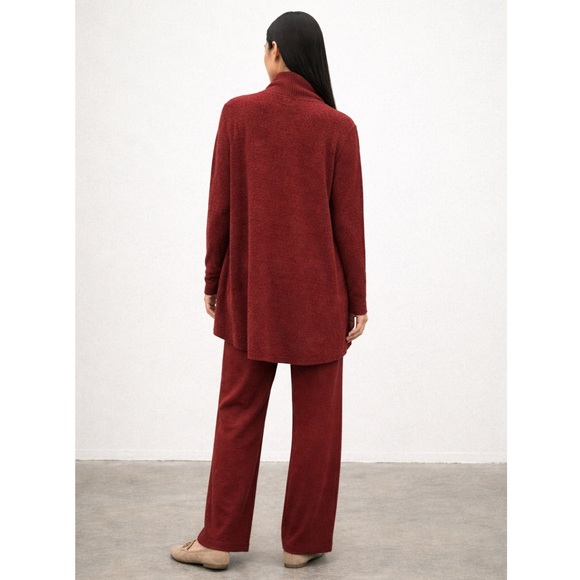 Barefoot Dreams CozyChic Lite Circle Lounge Cardigan Rosewood Rust Red Women’s M - Picture 4 of 11